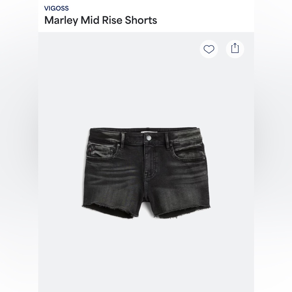 Vigoss Black Jean Shorts Distressed Frayed Hem